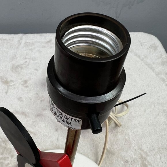 Disney Mickey Mouse Wooden Lamp Table Desk Star Shape Red Black Kids Room - Picture 6 of 7